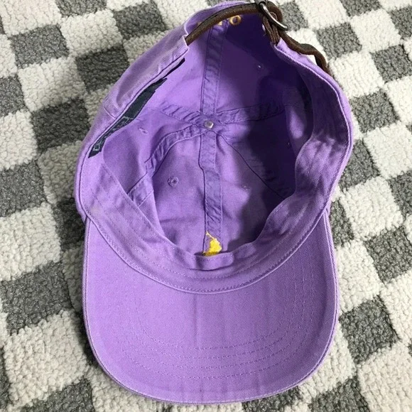 Polo Ralph Lauren Hat Cap Strap Back Purple Yellow Pony Embroidered Mens OS - Picture 6 of 9